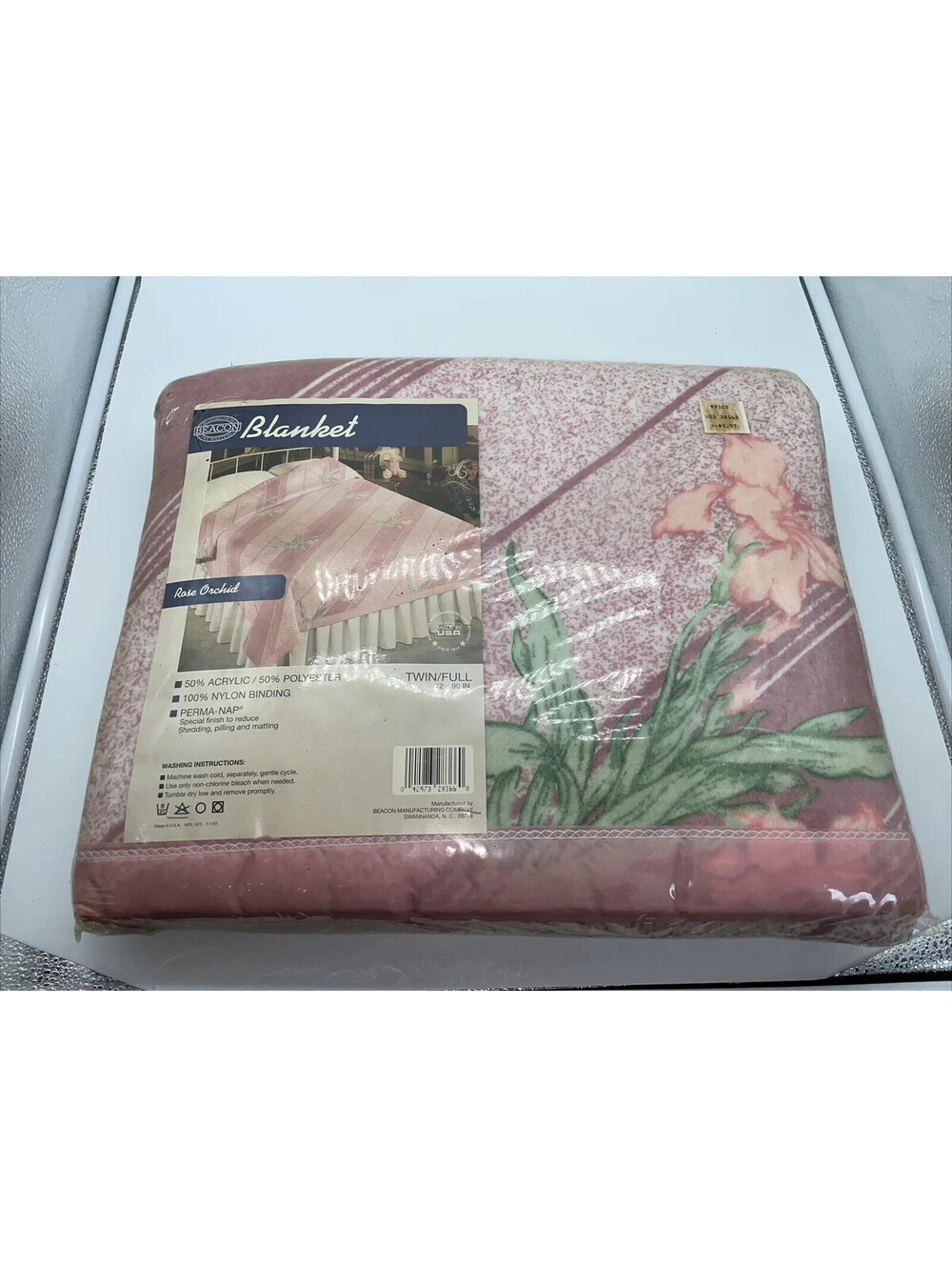 Beacon Blanket NOS Rose orchid Twin Full Vintage Blanket
